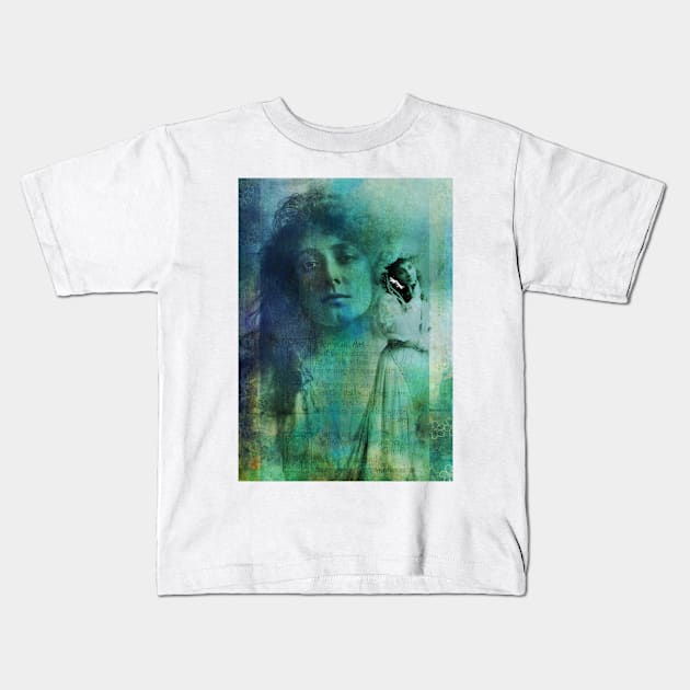 Collage Art Julia Marlowe Kids T-Shirt by Floral Your Life!